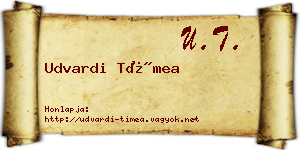 Udvardi Tímea névjegykártya